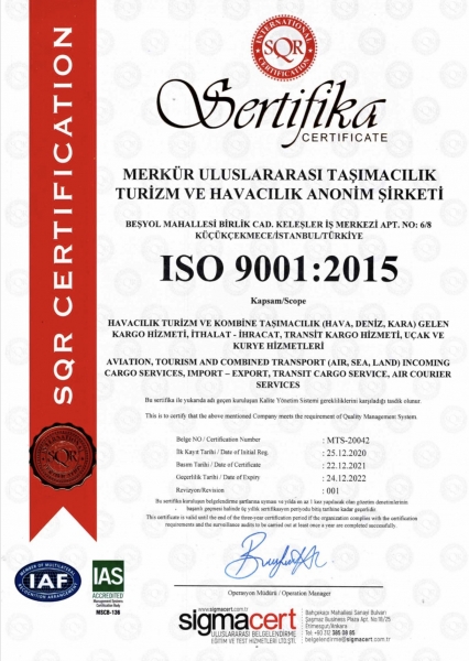 ISO 9001 Sertifikası